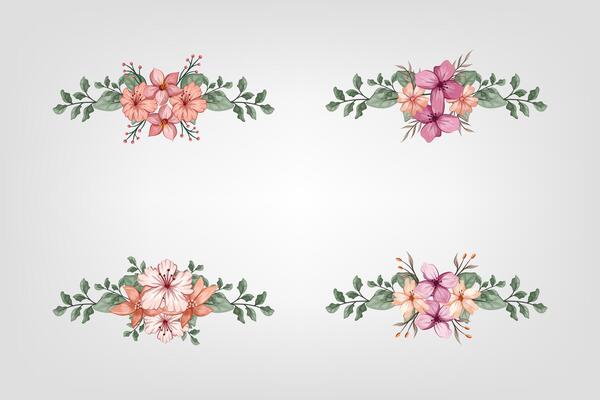 The Blooms Greenery Floral Foliage Ornament Corner Text Separator adds elegant framing text in invitations, cards