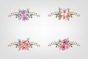The Blooms Greenery Floral Foliage Ornament Corner Text Separator adds elegant framing text in invitations, cards vector