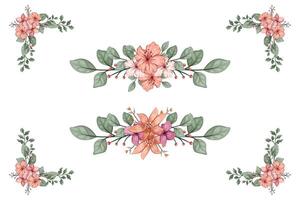 The Blooms Greenery Floral Foliage Ornament Corner Text Separator adds elegant framing text in invitations, cards vector