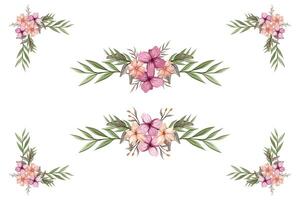 The Blooms Greenery Floral Foliage Ornament Corner Text Separator adds elegant framing text in invitations, cards vector