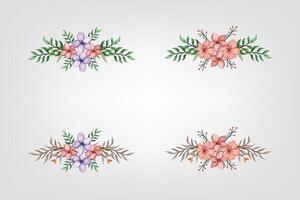 The Blooms Greenery Floral Foliage Ornament Corner Text Separator adds elegant framing text in invitations, cards vector