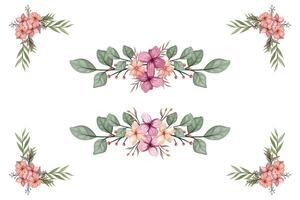 The Blooms Greenery Floral Foliage Ornament Corner Text Separator adds elegant framing text in invitations, cards vector