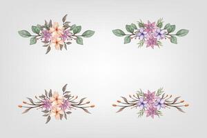 The Blooms Greenery Floral Foliage Ornament Corner Text Separator adds elegant framing text in invitations, cards vector