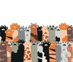 Background of cat paws vector