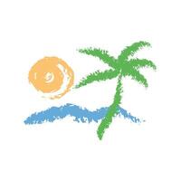 Logo beach on a white background vector