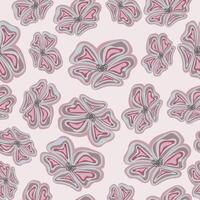 Seamless pattern with abstract creative flowers in gray and pink shades. vector