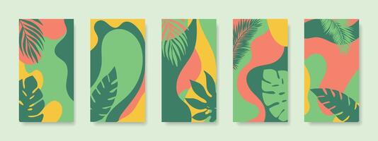 Tropical templates for celebration, advertising, branding, banner, cover, label, poster, sales. vector