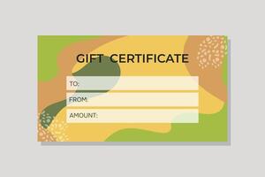 Gift voucher template. Abstract gift voucher background for salon, spa, gallery. vector