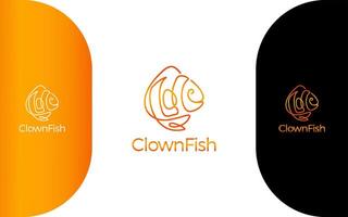 Clown Fish modern logo line vector