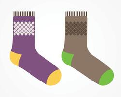 Colorful Geometric Socks Isolated On White Background vector