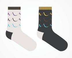 Colorful Designed Socks Isolated on White Background vector