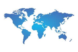 azul mundo mapa en blanco antecedentes vector