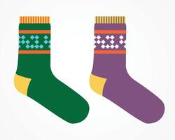 Colorful Socks Designs Isolated on White Background vector