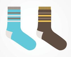 Colorful Striped Socks Isolated On White Background vector