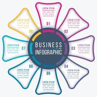 Circle Infographic design 8 Steps, objects, elements or options business information template vector