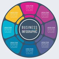 Circle Infographic design 8 Steps, objects, elements or options information business template vector