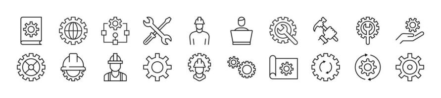 Bundle of linear symbols of building. Editable stroke. Linear symbol for web sites, newspapers, articles book vector