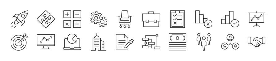 Pack of linear symbols of money and finance. Editable stroke. Linear symbol for web sites, newspapers, articles book vector