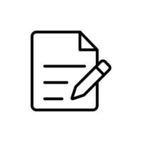 document with pencil icon vector