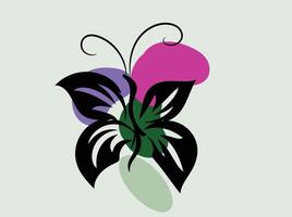 a butterfly drawing with a butterfly on the side of it vector