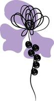 hand drawn flat design simple flower outline vector
