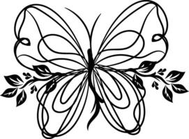 un dibujo de mariposas con un mariposa en eso vector