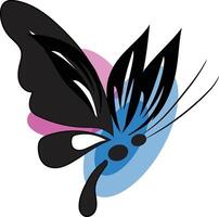 a butterfly drawing with a butterfly on the side of it vector