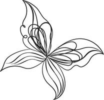 hand drawn butterfly outline set vector