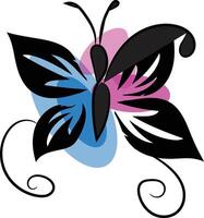 hand drawn butterfly outline set vector