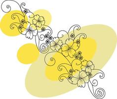 hand drawn floral decorative elements vector