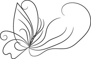 hand drawn butterfly outline set vector