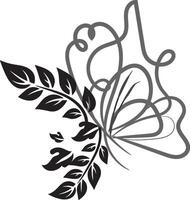 hand drawn butterfly outline set vector