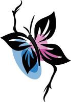 hand drawn butterfly outline set vector
