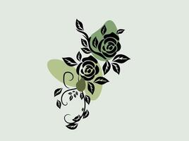 hand drawn simple flower outline vector
