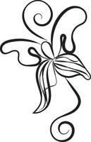 hand drawn butterfly outline set vector