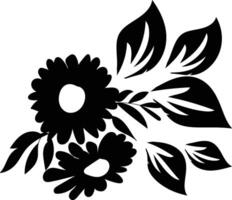 hand drawn flat design simple flower outline vector