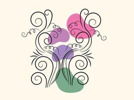 ornamental creative floral decorative set design vector