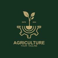 agriculture logo, farm land logo design template design vector