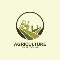 agriculture logo, farm land logo design template design vector