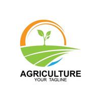 agriculture logo, farm land logo design template design vector