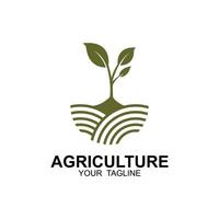 agriculture logo, farm land logo design template design vector