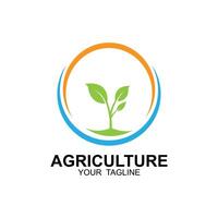 agriculture logo, farm land logo design template design vector