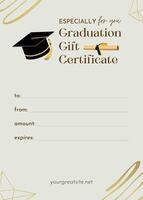 Graduation gift certificate template