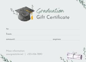 Graduation gift certificate template