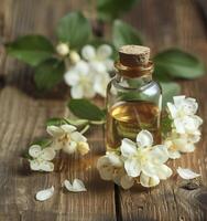 Essential oil of jasmine flower photo