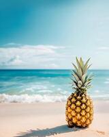 Beach background with coconuts photo