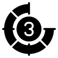 countdown glyph icon vector