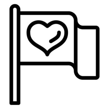 flag line icon vector