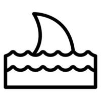 shark line icon vector