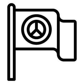flag line icon vector